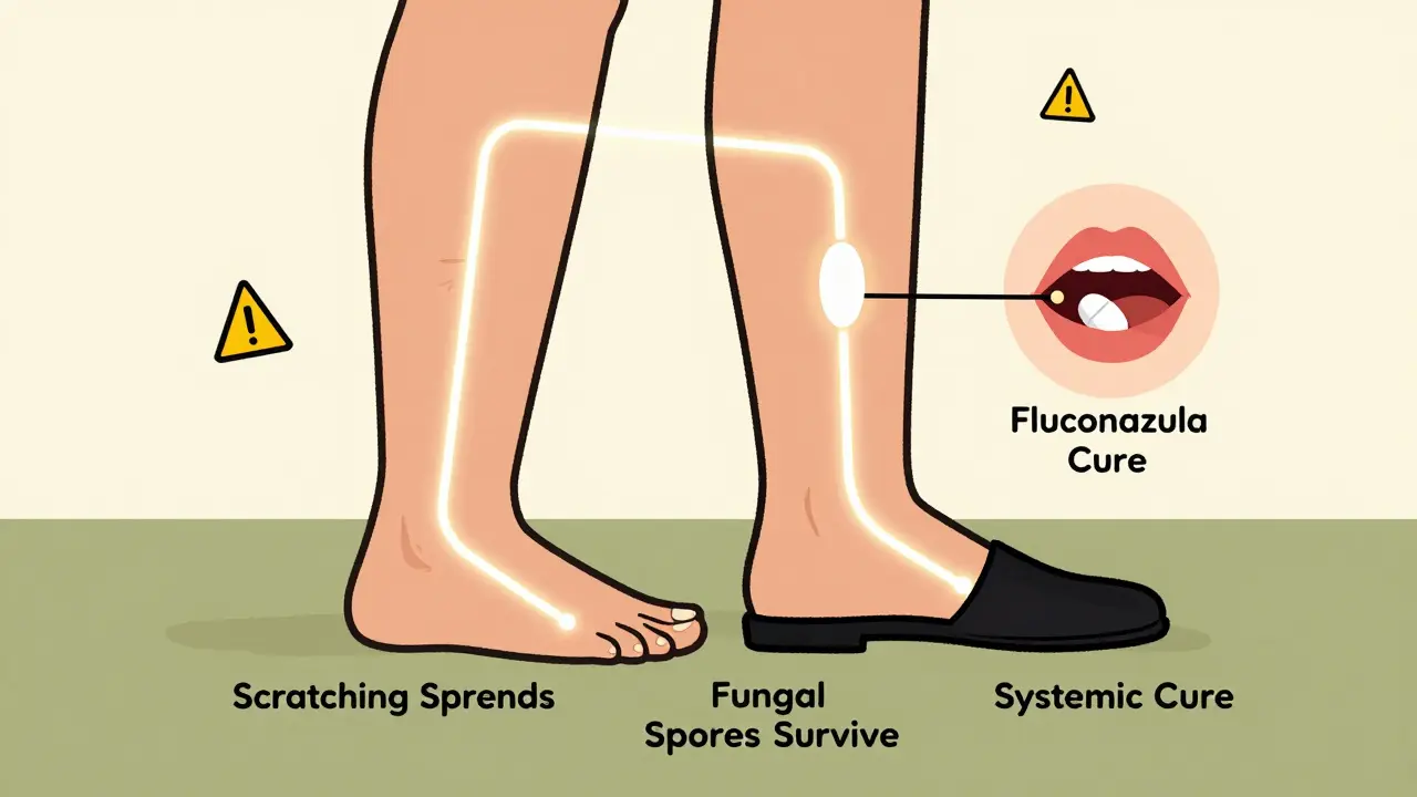 Abstract human body showing how fungal infections spread and are treated